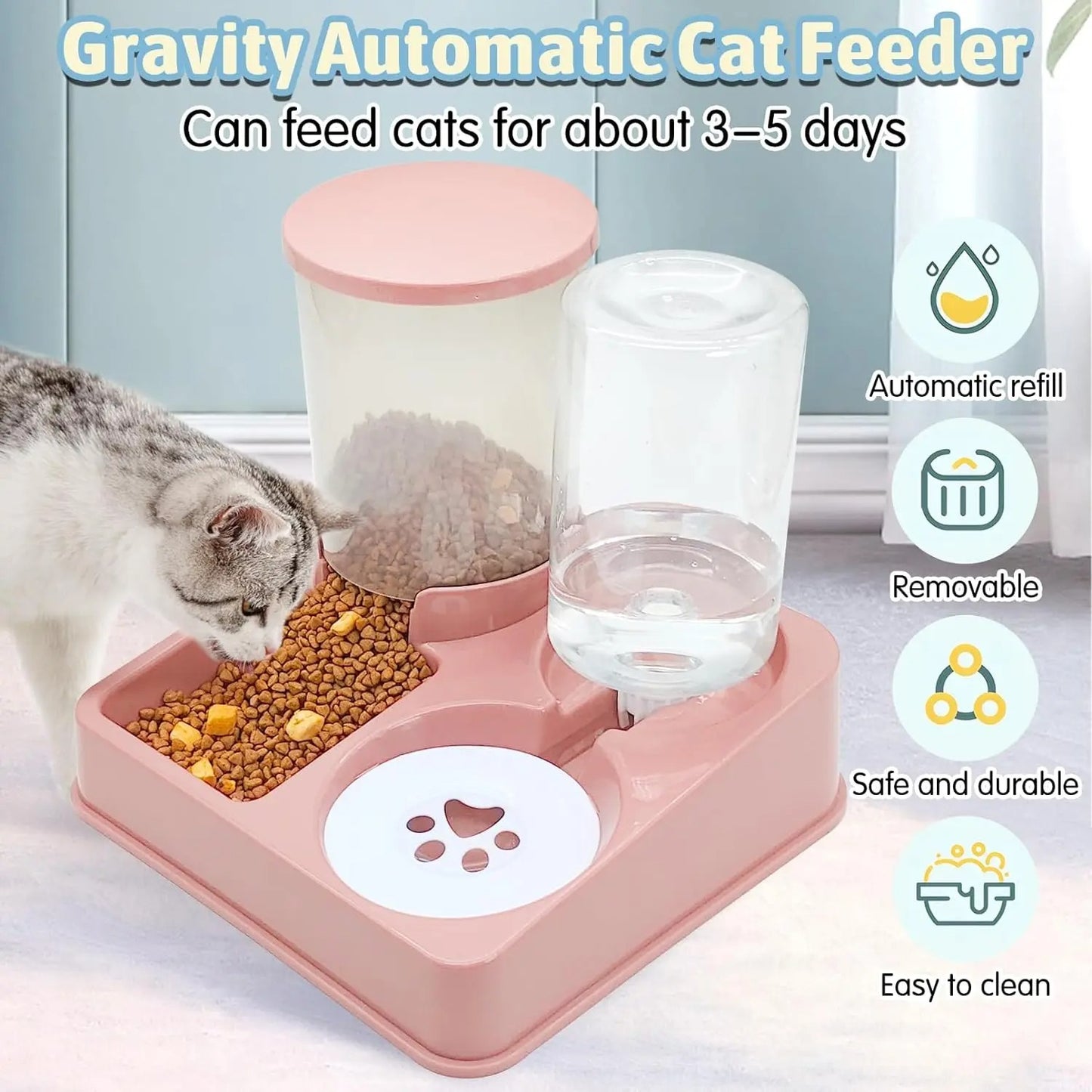 2-in-1 Automatic Cat Feeder & Waterer