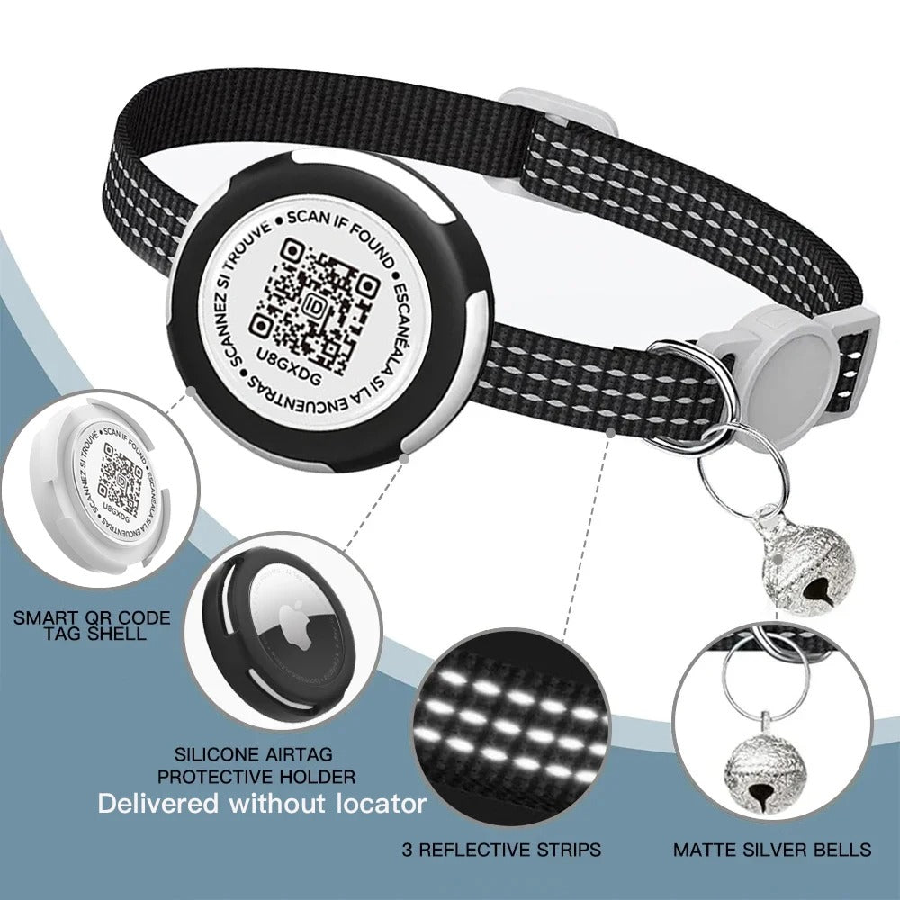 GPS Cat Collar with Airtag Case
