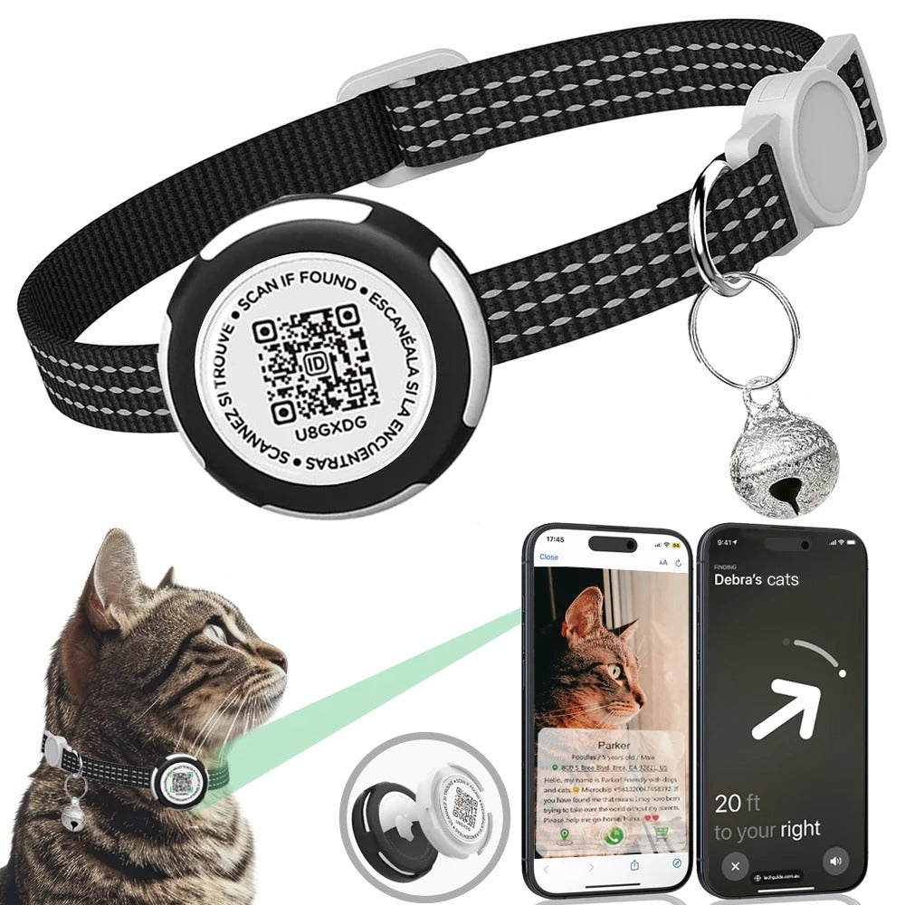 GPS Cat Collar with Airtag Case